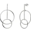 Ohrhänger 29,8x50mm Kreise mit Stab 42 Zirkonia weiß 925 Silber Ohrringe