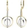 Ohrhänger 16,3x40,6mm Ohrringe Boutons mit Zirkonia 375 Gold Gelbgold bicolor