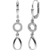 Ohrhänger 6,6x35,7mm Ohrringe Boutons Ring & Tropfen weiße Zirkonia 925 Silber