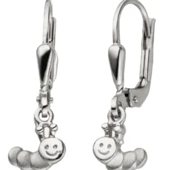 Ohrhänger 7x20,7mm Ohrringe Boutons Raupe aus 925 Silber rhodiniert