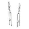 Ohrhänger 37x4mm Ohrringe Brisur mit Zirkonia 925 Silber glänzend schmal Damen