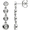 Ohrhänger 5,8x24,5mm Ohrringe mit 8 Diamanten 0.34Ct W/SI 585 Gold Weißgold