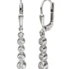 Ohrhänger 3,9x28,6mm Ohrringe mit jeweils 4 Zirkonia weiß 925 Silberhängend