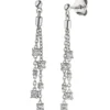 Ohrhänger 12 Zirkonia weiß 925 Silber rhodiniert 41,3x4,1mm Ohrschmuck Ohrringe