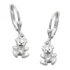 Ohrringe Brisur Ohrhänger 24x7mm Bär Bärchen Zirkonia 925 Silber Kinder