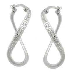 Ohrringe Creole Creolen 30x3mm Möbius Band oval gedreht 925 Silber Damen