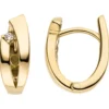 Ohrringe Creolen aus 333 Gold Gelbgold mit 2 Zirkonia 13,6x5,5mm Goldcreolen
