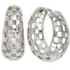 Ohrringe Creolen Creole 19,1mm aus 925 Silber rhodiniert durchbrochen