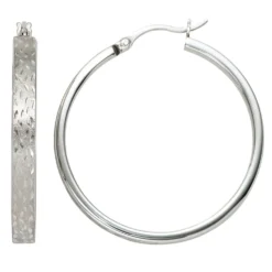 Ohrringe Creolen Creole 34,4mm aus 925 Silber teilmattiert Ohrschmuck