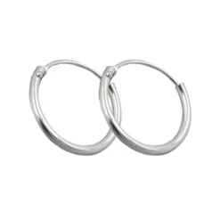 Ohrringe Creolen Creole 13mm, 925 Echt Silber, Drahtcreole für Damen