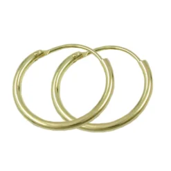 Ohrringe Creolen Creole 15mm, 375 Gold Gelbgold, glänzend, Damen