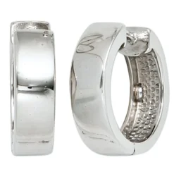 Ohrringe Creolen Creole 17,7mm 925 Silber rhodiniert flach Ohrschmuck