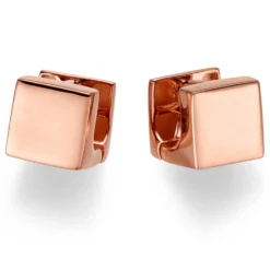 Ohrringe Creolen Cube 9,5x9,5mm 585 Gold Rotgold glänzend eckig Ohrschmuck