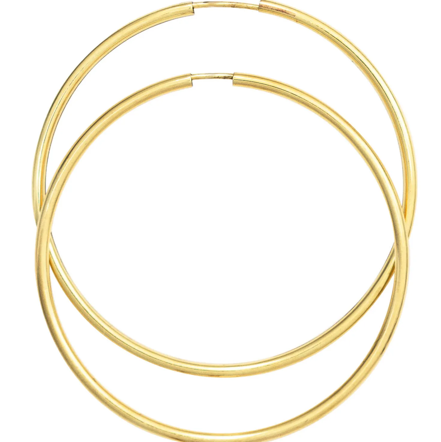Ohrringe Creolen 46,7x1,7mm aus 585 Gold Gelbgold rund glänzend schlicht Damen