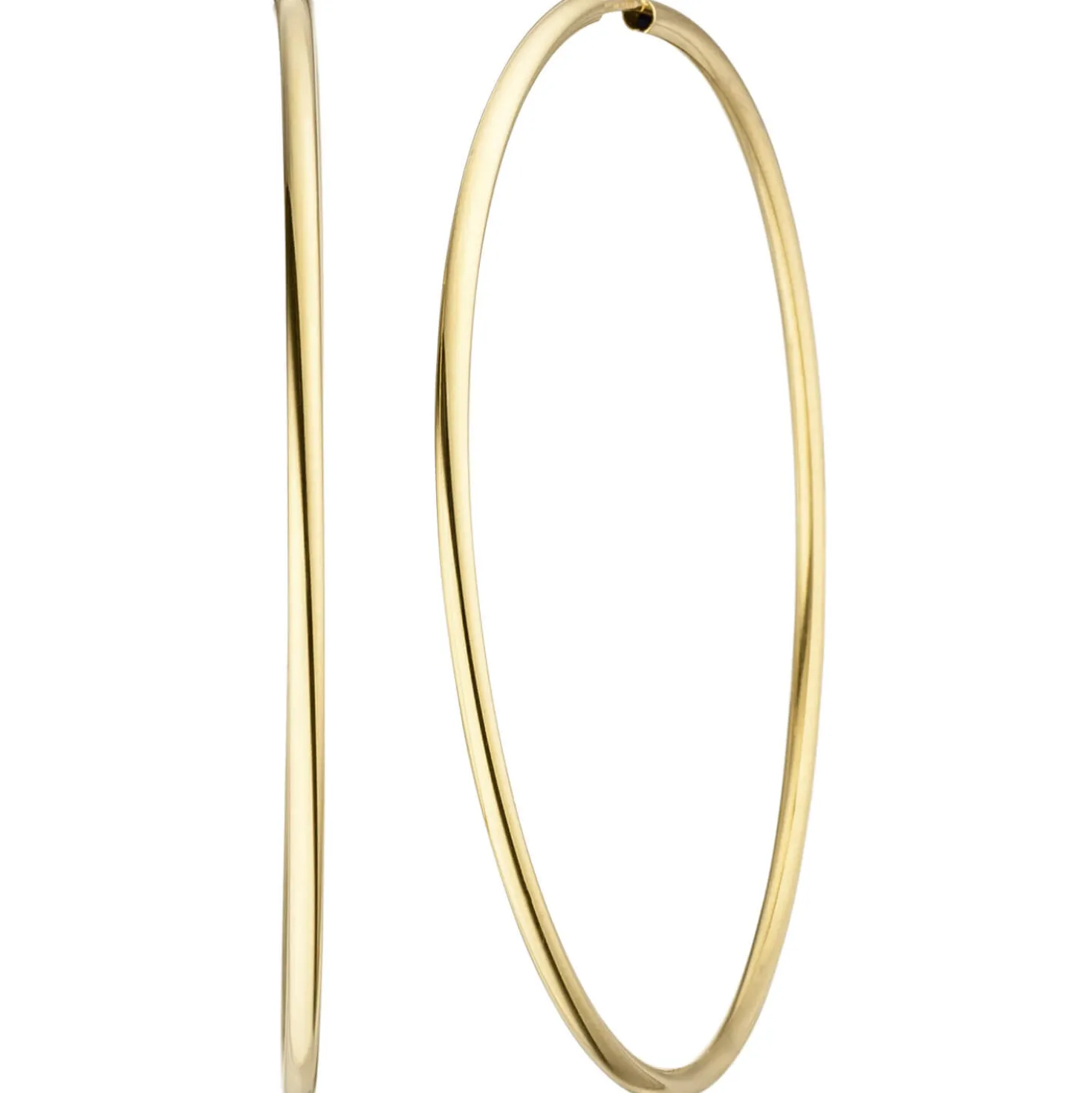 Ohrringe Creolen 57,7x1,7mm aus 585 Gold Gelbgold rund glänzend schlicht Damen