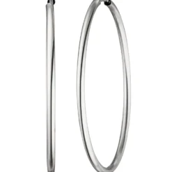 Ohrringe Creolen 39,1x1,7mm aus 585 Gold Weißgold rund glänzend schlicht Damen
