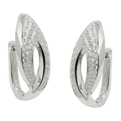 Ohrringe Creolen 26x11mm mit Zirkonia 925 Silber rhodiniert Ohrschmuck