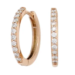Ohrringe 16,5mm Creolen mit 22 Diamanten 0.33Ct W/SI Brillanten 585 Gold Rotgold