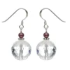Ohrringe Ohrhänger aus Bergkristall & Granat, 925 Silber, Damen