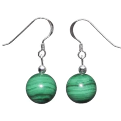 Ohrringe Ohrhänger aus echtem Malachit grün & 925 Silber, Ohrschmuck