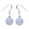 Ohrringe Ohrhänger aus echtem Chalzedon Bandachat& 925er Silber, Ø12mm Damen