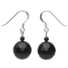 Ohrringe Ohrhänger aus echtem Onyx & 925er Silber, 12mm, schwarz