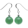 Ohrringe Ohrhänger aus Jade Kugel grün & 925 Silber Ohrschmuck Ohrhaken
