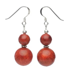 Ohrringe Ohrhänger aus Schaumkoralle & 925 Silber, Korallenohrringe