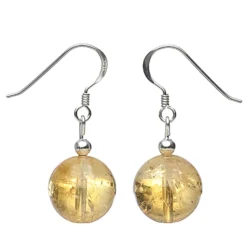 Ohrringe Ohrhänger, echter Citrin & 925 Silber, gelb-orange, für Damen