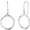 Ohrringe Ohrhänger Kreise rund aus 925 Silber rhodiniert Ohrhaken 30,4x16,7mm