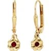 Ohrringe Ohrhänger 5,1x19,8mm Boutons mit Rubin rot 333 Gold Gelbgold Kinder