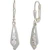 Ohrringe Ohrhänger 5,4x30,6mm Boutons 925 Silber teilmatt 6 Zirkonia weiß Damen