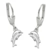 Ohrringe Ohrhänger 25x11mm Brisur Delfine Delfinpaar 925 Echt Silber Damen