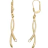 Ohrringe Ohrhänger 8x47,4mm mit Zirkonia weiß 375 Gold Gelbgold Ohrschmuck Damen