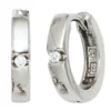 Ohrringe Ohrschmuck Creolen 12,2mm 925 Silber rhodiniert Zirkonia weiß