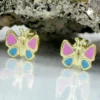 Ohrringe Ohrstecker für Kinder Schmetterling 9Kt 375 Gelbgold Ohrschmuck