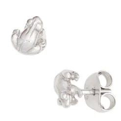 Ohrringe Ohrstecker Frosch Fröschchen 925 Silber rhodiniert, Kinder