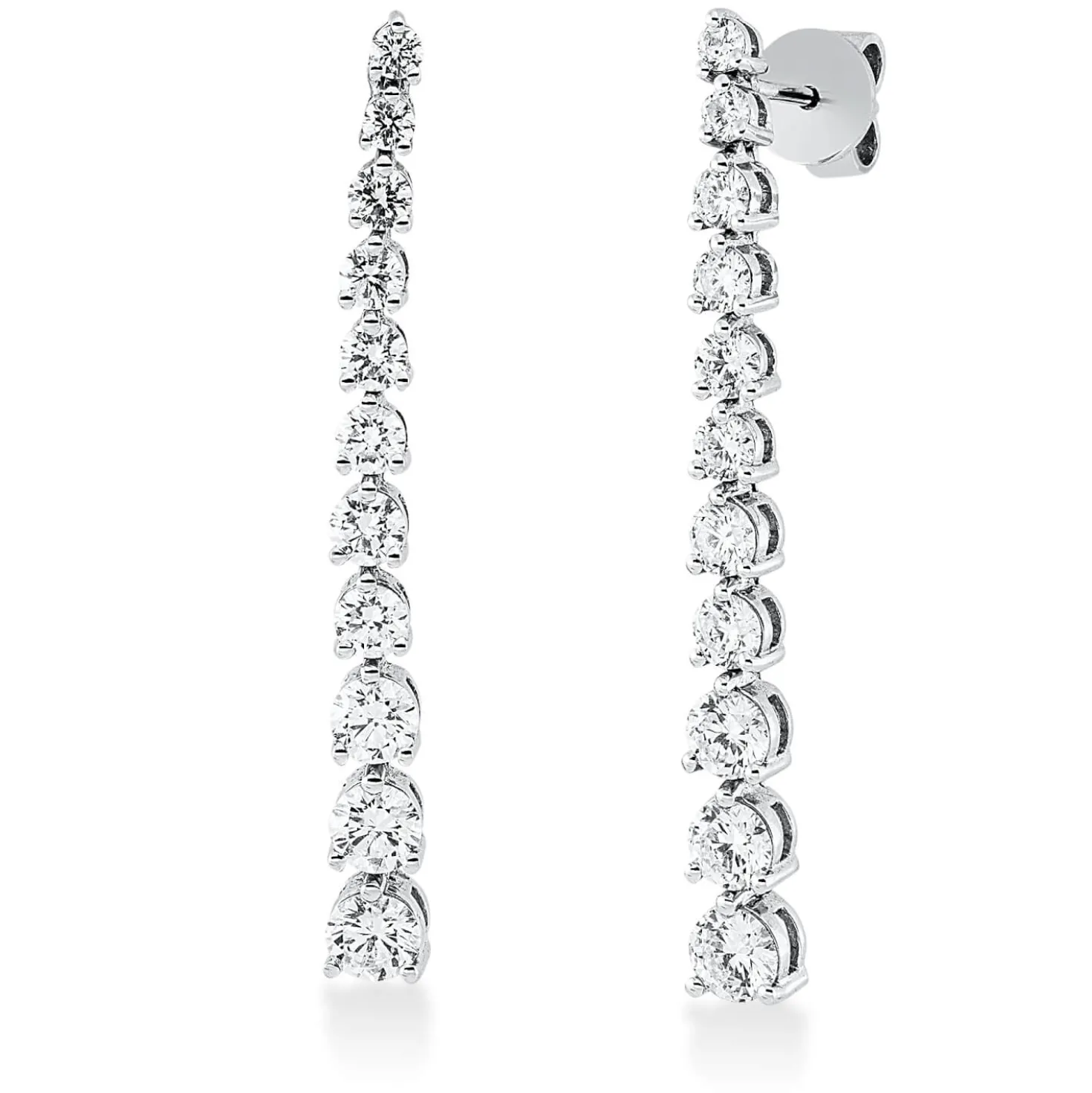 Ohrschmuck aus 750 Gold Weißgold 22 Brillanten 2,31ct TW-VSI/SI 40x4,1mm