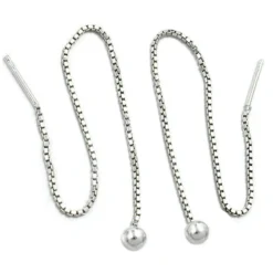 Ohrschmuck Durchzieher Hänger Kette und Kugel 925 Silber Damen