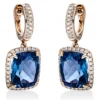 Ohrschmuck Ohrhänger aus 750 Rotgold 2 Topase 10,1ct London Blue mit Brillanten