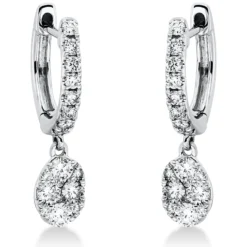 Ohrschmuck Ohrhänger aus 750 Weißgold 36 Diamanten 0,6ct TW-SI 19,2x4,5mm