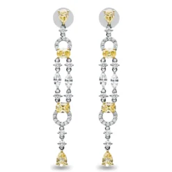 Ohrschmuck Ohrhänger 750 Gold gelb/weiß 58 Diamanten 5,06ct TW-VSI/SI 60,8x7,2mm