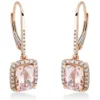 Ohrschmuck Ohrhänger 750 Rotgold 2 Morganite 2,09ct pink mit Brillanten 26,8x8,7mm