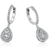 Ohrschmuck Ohrhänger Tropfen aus 950 Platin 86 Diamanten 0,49ct TW-SI 22,5x11,7mm