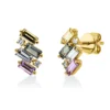 Ohrstecker aus 750 Gelbgold 8 Saphire 1,12ct blau 4 Brillanten 0,06ct I-SI/PI