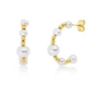 Ohrstecker aus 750 Gold Gelbgold 8 Perlen weiß