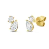 Ohrstecker aus 750 Gold Gelbgold 4 Diamanten 0,65ct TW-SI 8,4x4,6mm