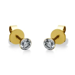 Ohrstecker aus 585 Gold Gelbgold mit 2 Diamanten Brillanten 0,50 Ct. Zarge