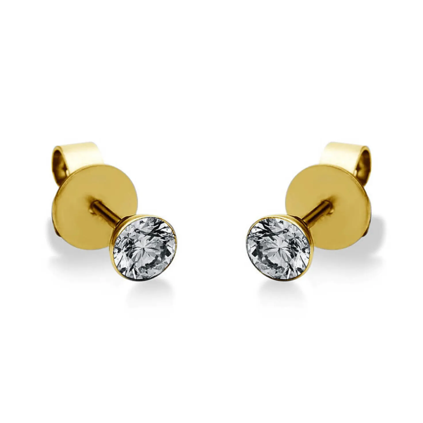 Ohrstecker aus 750 Gold Gelbgold mit 2 Diamanten Brillanten 0,50 Ct. Zarge