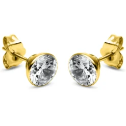 Ohrstecker aus 750 Gold Gelbgold mit 2 Diamanten Brillanten 2,00 Ct. Zarge